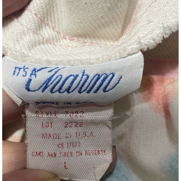 Vintage Chic It’s a Charm Pastel Floral Sleep Dress Size Large Buton Front - Picture 2 of 9